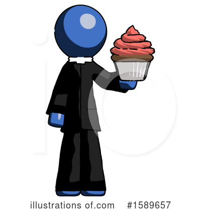 Royalty-Free (RF) Blue Design Mascot Clipart Illustration by Leo Blanchette - Stock Sample #1589657