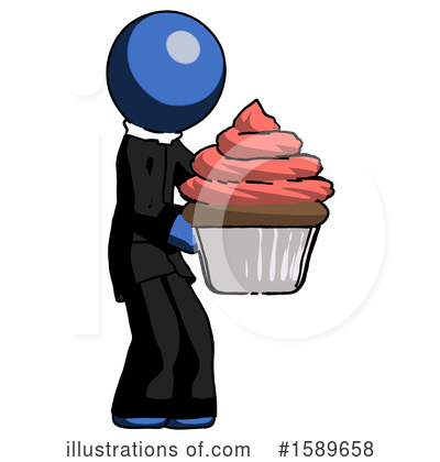 Royalty-Free (RF) Blue Design Mascot Clipart Illustration by Leo Blanchette - Stock Sample #1589658