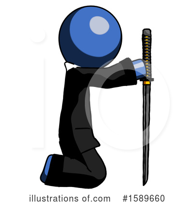 Royalty-Free (RF) Blue Design Mascot Clipart Illustration by Leo Blanchette - Stock Sample #1589660