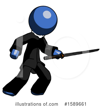 Royalty-Free (RF) Blue Design Mascot Clipart Illustration by Leo Blanchette - Stock Sample #1589661