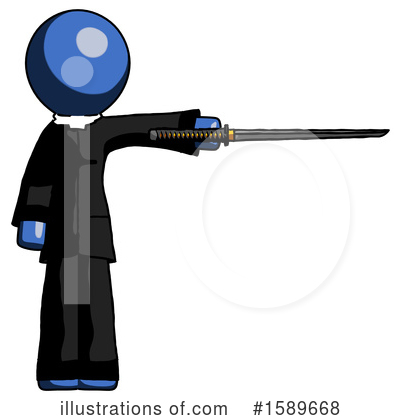 Royalty-Free (RF) Blue Design Mascot Clipart Illustration by Leo Blanchette - Stock Sample #1589668