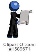Blue Design Mascot Clipart #1589671 by Leo Blanchette
