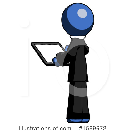 Royalty-Free (RF) Blue Design Mascot Clipart Illustration by Leo Blanchette - Stock Sample #1589672