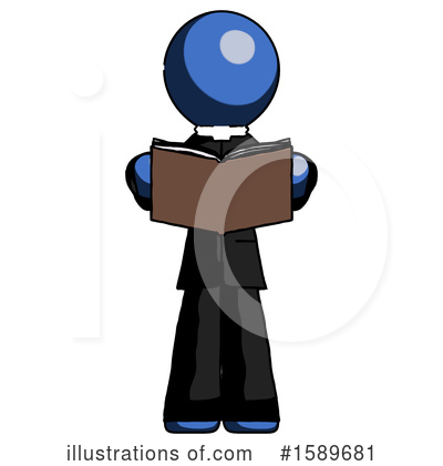 Royalty-Free (RF) Blue Design Mascot Clipart Illustration by Leo Blanchette - Stock Sample #1589681