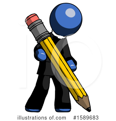 Royalty-Free (RF) Blue Design Mascot Clipart Illustration by Leo Blanchette - Stock Sample #1589683