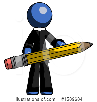 Royalty-Free (RF) Blue Design Mascot Clipart Illustration by Leo Blanchette - Stock Sample #1589684