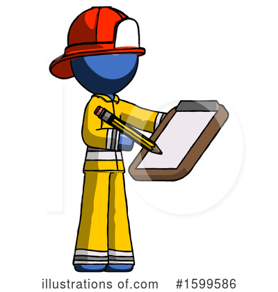 Royalty-Free (RF) Blue Design Mascot Clipart Illustration by Leo Blanchette - Stock Sample #1599586