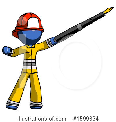 Royalty-Free (RF) Blue Design Mascot Clipart Illustration by Leo Blanchette - Stock Sample #1599634