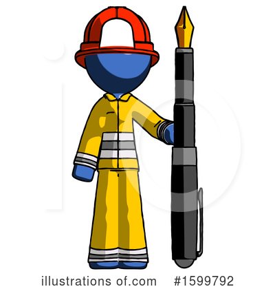 Royalty-Free (RF) Blue Design Mascot Clipart Illustration by Leo Blanchette - Stock Sample #1599792