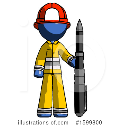 Royalty-Free (RF) Blue Design Mascot Clipart Illustration by Leo Blanchette - Stock Sample #1599800