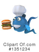 Blue Fish Clipart #1351234 by Julos