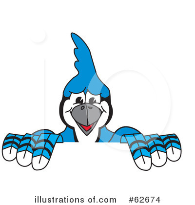 Royalty-Free (RF) Blue Jay Mascot Clipart Illustration by Mascot Junction - Stock Sample #62674