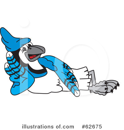 Royalty-Free (RF) Blue Jay Mascot Clipart Illustration by Mascot Junction - Stock Sample #62675