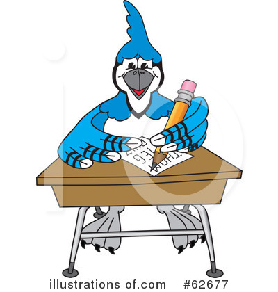 Royalty-Free (RF) Blue Jay Mascot Clipart Illustration by Mascot Junction - Stock Sample #62677