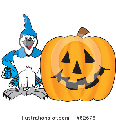 Royalty-Free (RF) Blue Jay Mascot Clipart Illustration by Mascot Junction - Stock Sample #62678