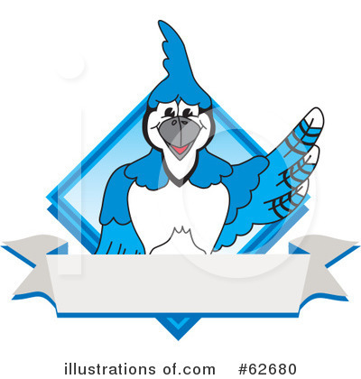 Royalty-Free (RF) Blue Jay Mascot Clipart Illustration by Mascot Junction - Stock Sample #62680