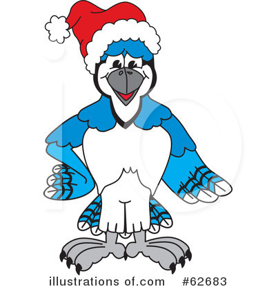 Royalty-Free (RF) Blue Jay Mascot Clipart Illustration by Mascot Junction - Stock Sample #62683