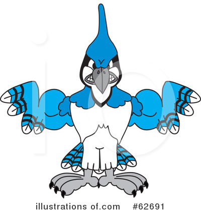 Royalty-Free (RF) Blue Jay Mascot Clipart Illustration by Toons4Biz - Stock Sample #62691