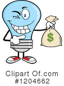 Blue Light Bulb Clipart #1204662 by Hit Toon