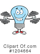 Blue Light Bulb Clipart #1204664 by Hit Toon