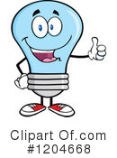 Blue Light Bulb Clipart #1204668 by Hit Toon