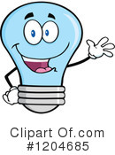 Blue Light Bulb Clipart #1204685 by Hit Toon