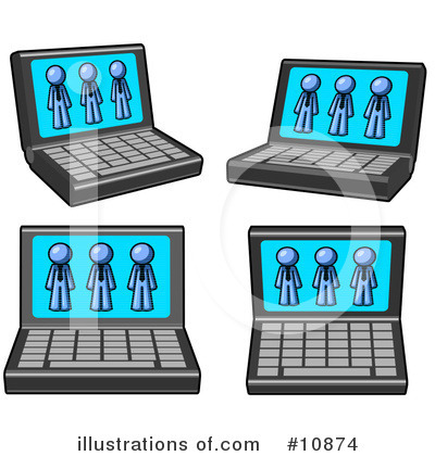 Royalty-Free (RF) Blue Man Clipart Illustration by Leo Blanchette - Stock Sample #10874