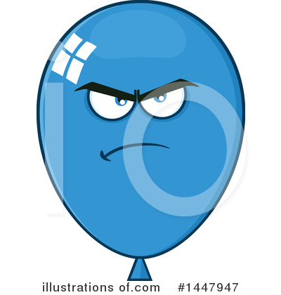 Royalty-Free (RF) Blue Party Balloon Clipart Illustration by Hit Toon - Stock Sample #1447947