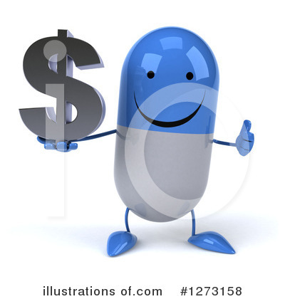 Royalty-Free (RF) Blue Pill Character Clipart Illustration by Julos - Stock Sample #1273158