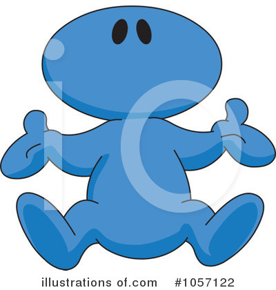 Royalty-Free (RF) Blue Toon Guy Clipart Illustration by yayayoyo - Stock Sample #1057122