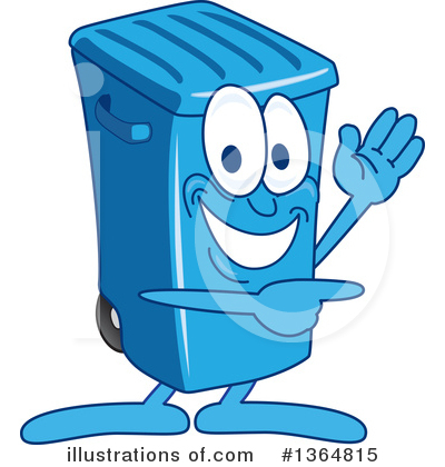 Blue Trash Can Clipart #1364815 by Mascot Junction