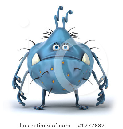 Royalty-Free (RF) Blue Virus Clipart Illustration by Julos - Stock Sample #1277882