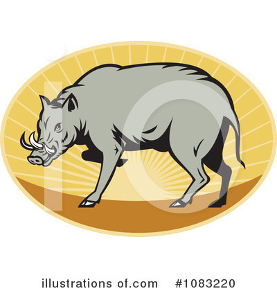 Royalty-Free (RF) Boar Clipart Illustration by patrimonio - Stock Sample #1083220