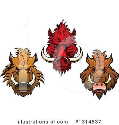 Royalty-Free (RF) Boar Clipart Illustration by Vector Tradition SM - Stock Sample #1314837