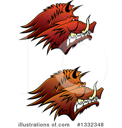 Royalty-Free (RF) Boar Clipart Illustration by Vector Tradition SM - Stock Sample #1332348