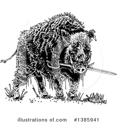 Royalty-Free (RF) Boar Clipart Illustration by lineartestpilot - Stock Sample #1385941