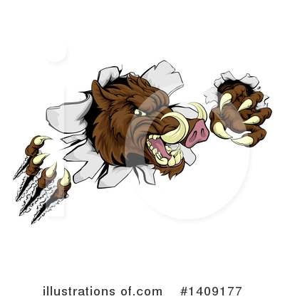 Royalty-Free (RF) Boar Clipart Illustration by AtStockIllustration - Stock Sample #1409177