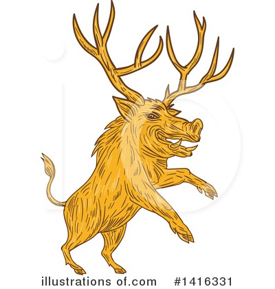 Royalty-Free (RF) Boar Clipart Illustration by patrimonio - Stock Sample #1416331