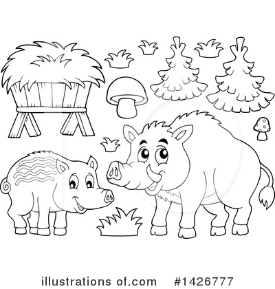 Royalty-Free (RF) Boar Clipart Illustration by visekart - Stock Sample #1426777