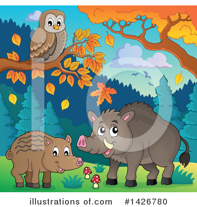 Royalty-Free (RF) Boar Clipart Illustration by visekart - Stock Sample #1426780