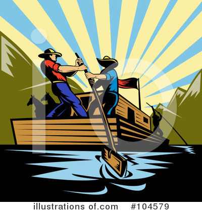 Royalty-Free (RF) Boat Clipart Illustration by patrimonio - Stock Sample #104579