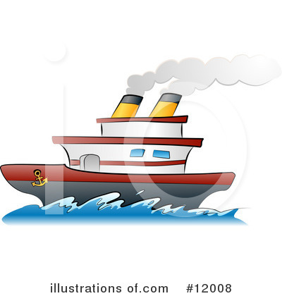 Steamboat Clipart #12008 by AtStockIllustration