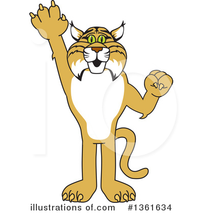 Bobcat School Mascot Clipart #1361634 by Mascot Junction
