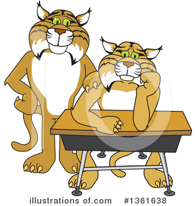 Royalty-Free (RF) Bobcat School Mascot Clipart Illustration by Mascot Junction - Stock Sample #1361638