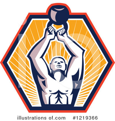 Royalty-Free (RF) Bodybuilder Clipart Illustration by patrimonio - Stock Sample #1219366