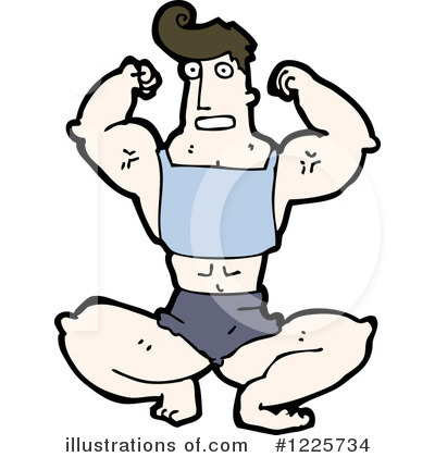 Royalty-Free (RF) Bodybuilder Clipart Illustration by lineartestpilot - Stock Sample #1225734