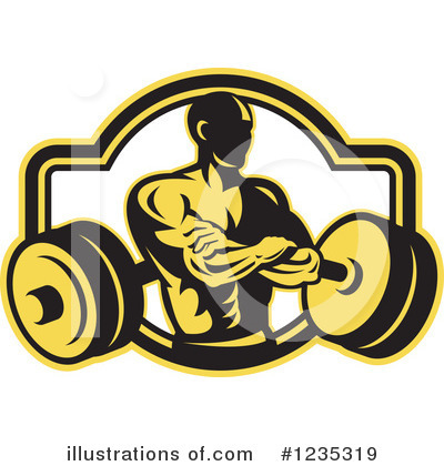 Royalty-Free (RF) Bodybuilder Clipart Illustration by patrimonio - Stock Sample #1235319