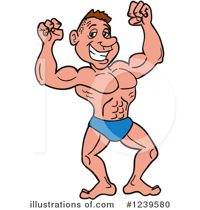 Bodybuilder Clipart #1239580 - Illustration by LaffToon