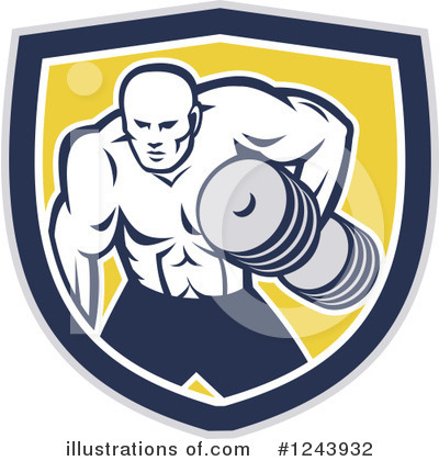 Royalty-Free (RF) Bodybuilder Clipart Illustration by patrimonio - Stock Sample #1243932