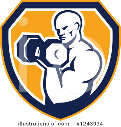 Royalty-Free (RF) Bodybuilder Clipart Illustration by patrimonio - Stock Sample #1243934